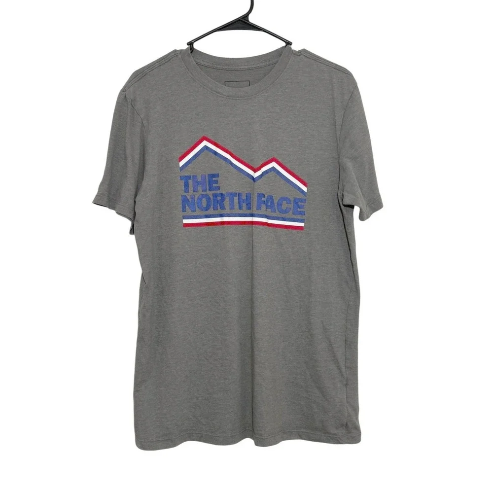 The North‎ Face Mens Graphic Tee Shirt Charcoal Grey Mountain Logo Size M